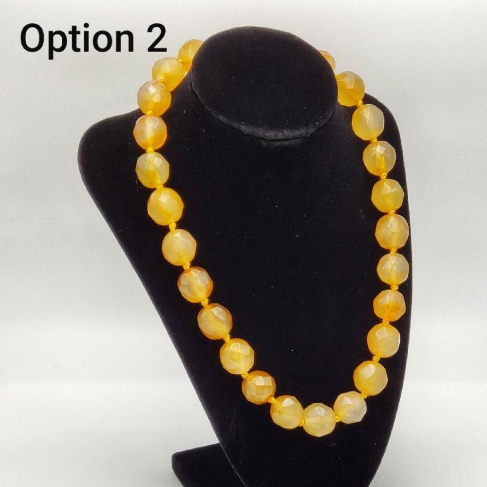 Round Faceted Agate Necklace